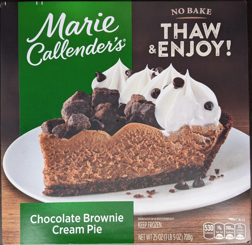 Chocolate Brownie Cream Pie
