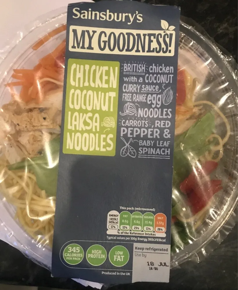 Chicken coconut laksa noodles