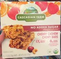 No Added Sugar Cherry Cashew Chewy Bars Flavored With Other Natural Flavors