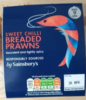 Sweet chilli breaded prawns