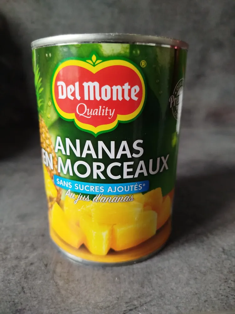 Ananas en morceaux au jus d'ananas