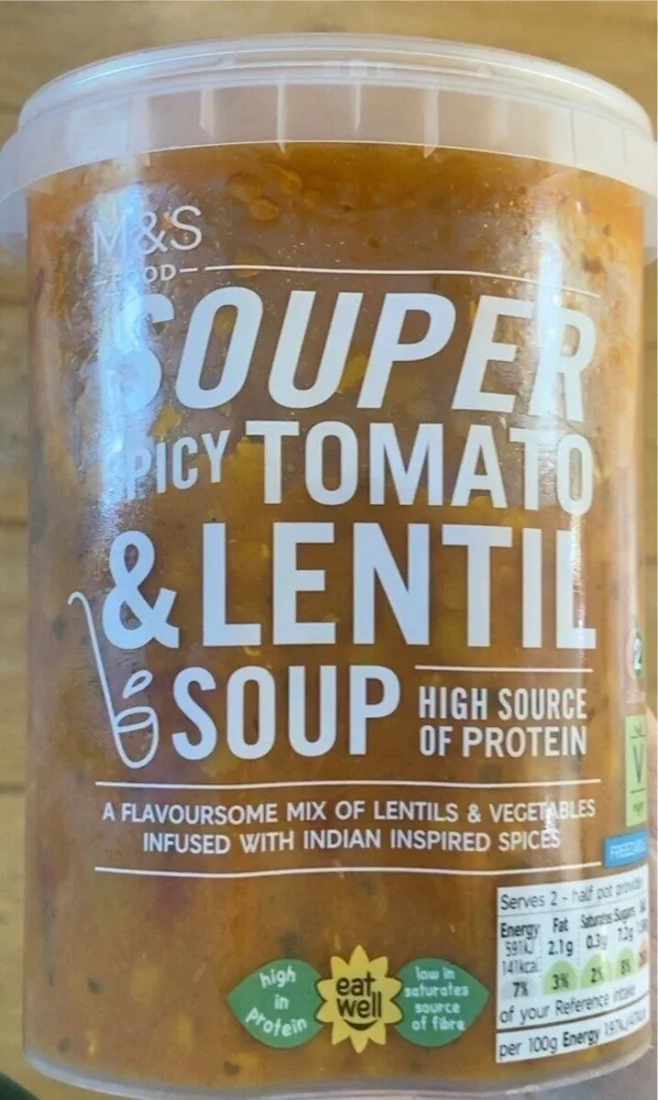 Spicy Tomato & Lentil Souper Soup