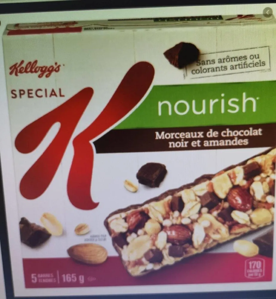 Barre nourish morceaux de chocolat noir et amandes