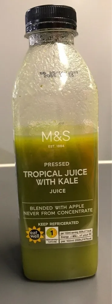 Pressed tropical juice with kale