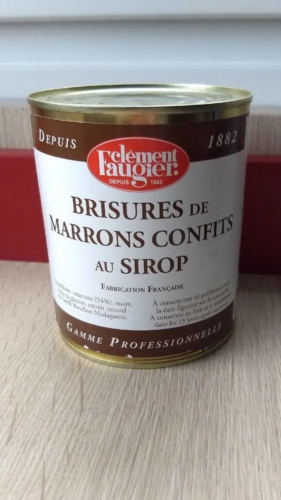 Brisure de marrons confits au sirop