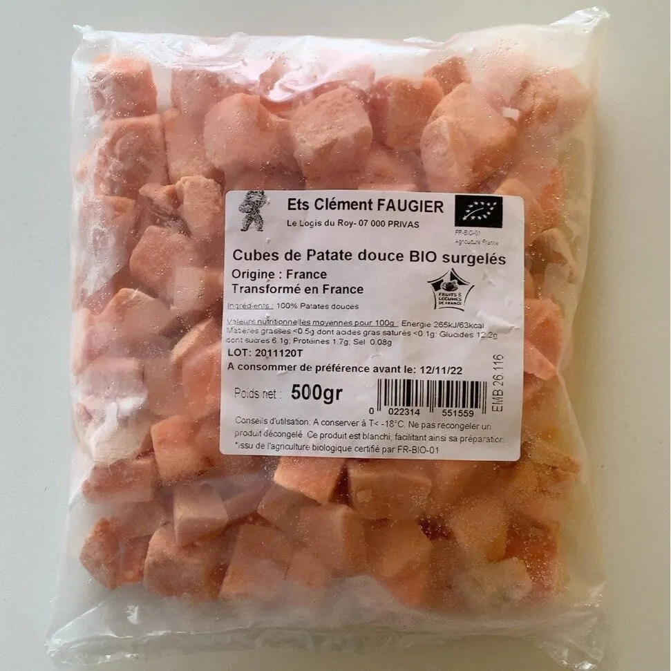 Cubes de patates douces bio surgelés