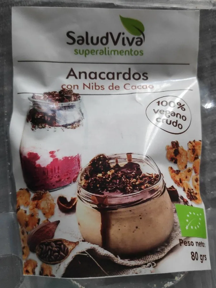 Anacardos con nibs de cacao