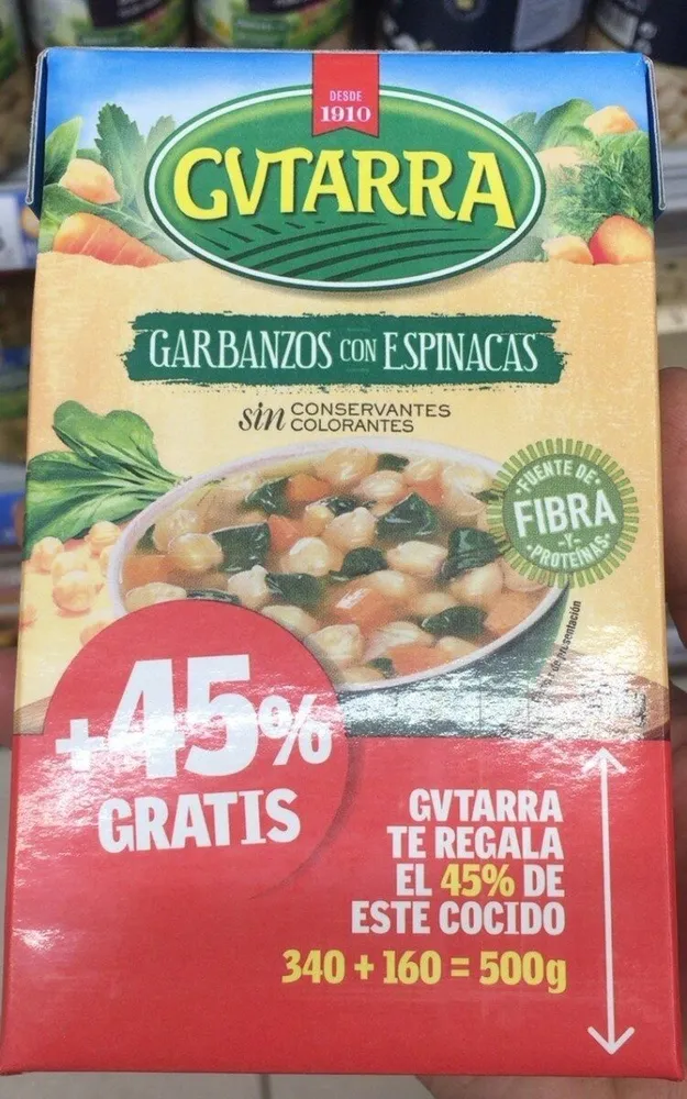 Garbanzos con espinacas
