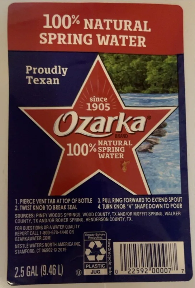 100% natural spring water