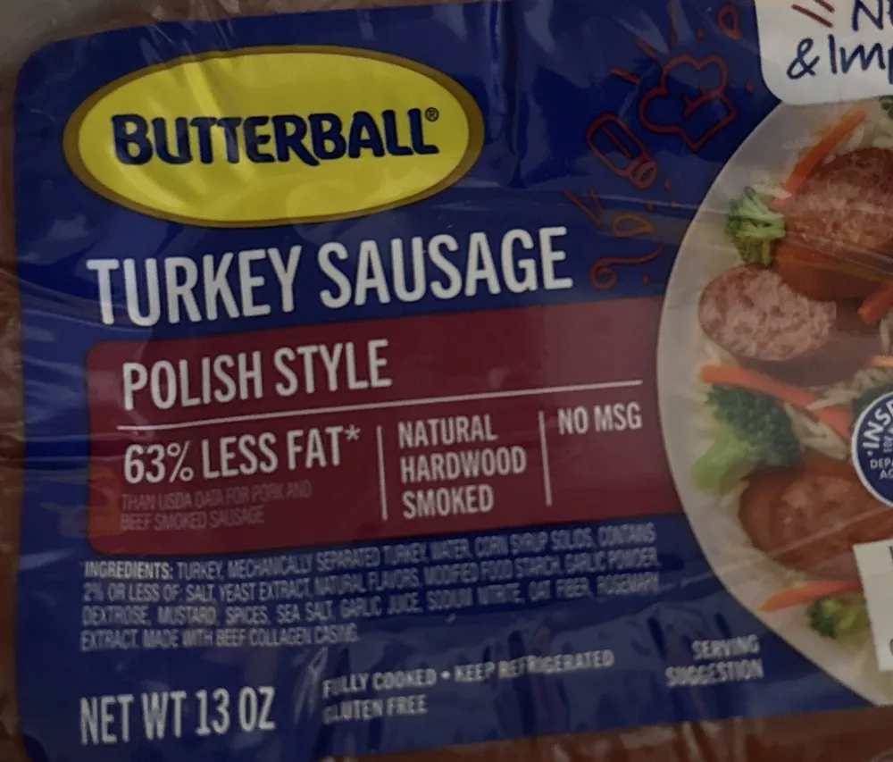 Turkey Sausage Polish Style