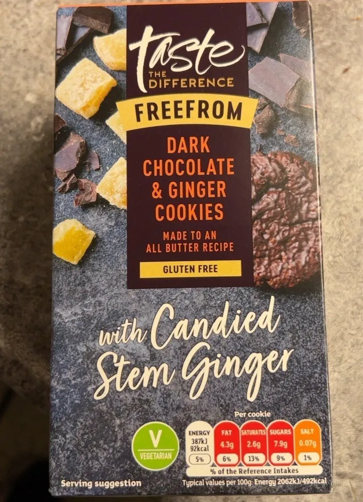 Dark chocolate & ginger cookies gluten free