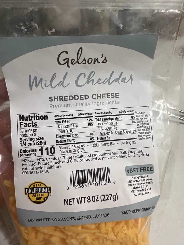 Mild Cheddar Shredded Cheese