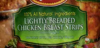 Lightly breaded chicken breast strips