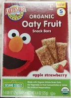 Apple strawberry organic oaty fruit snack bars, apple strawberry