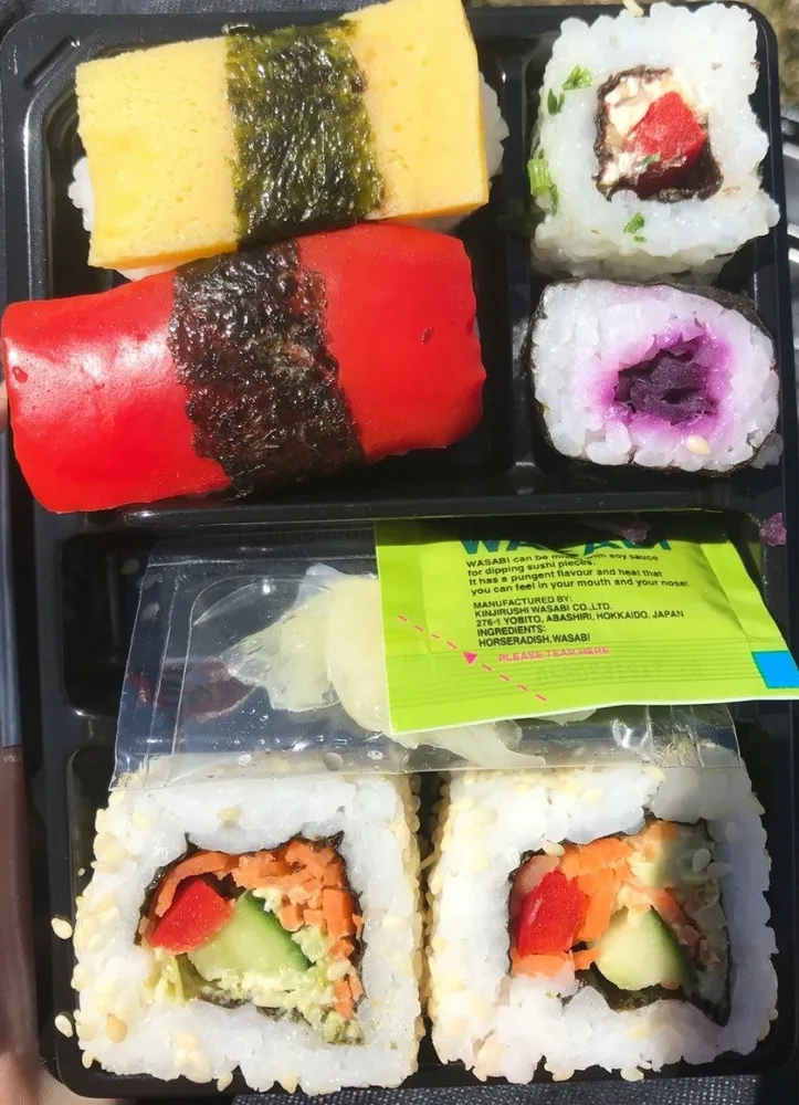Vegetable sushi selection