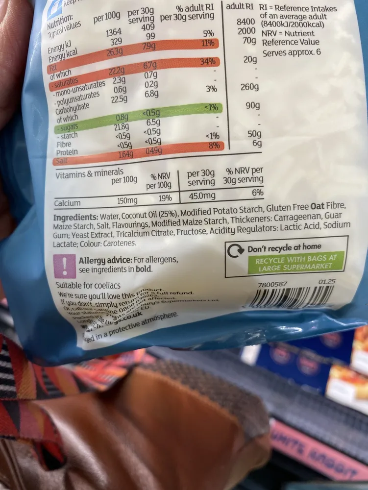 Deliciously Free From Grated Cheddar-Style