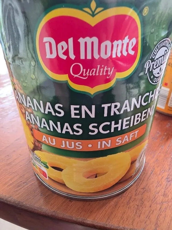 Monte ananas scheiben in saft