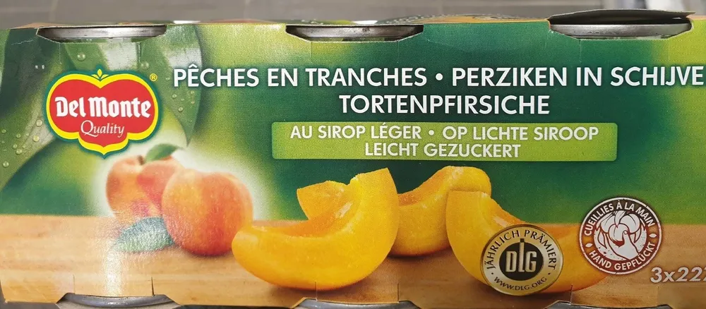 Pêches en tranches