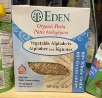 Vegetable Alphabets, Organic, 60% Whole Grain