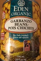Garbanzo Beans (Chick Peas), No Salt Added, Organic