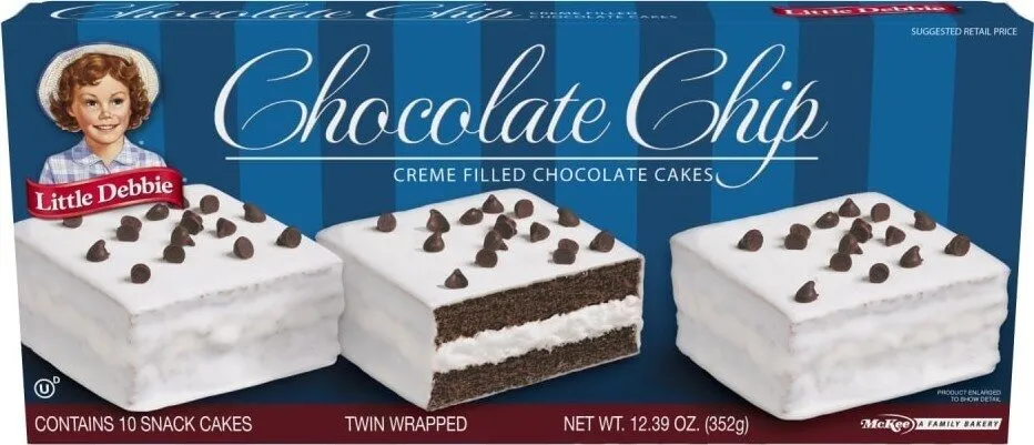 Chocolate chip creme filled chocolate cakes