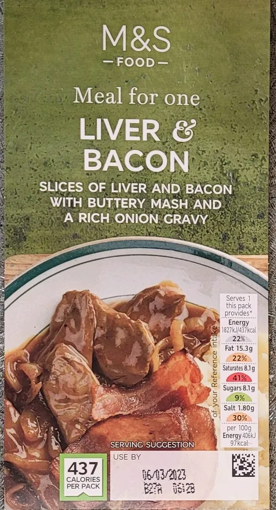 Liver & Bacon Meal for one