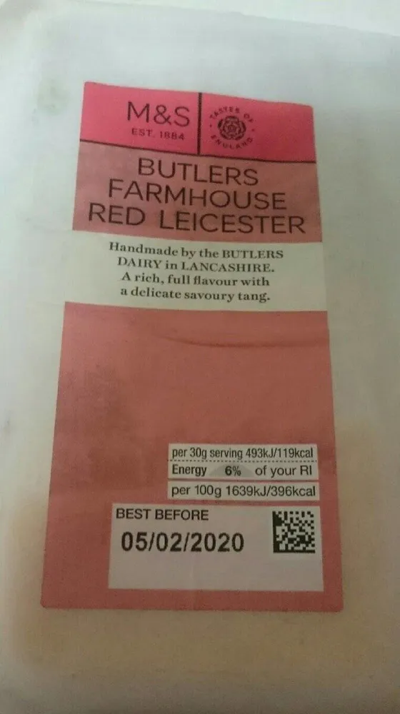 Butlers farmhouse red leicester