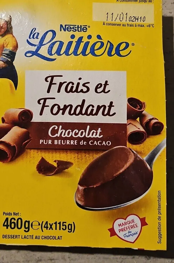 Frais et Fondant chocolat pur beurre de cacao