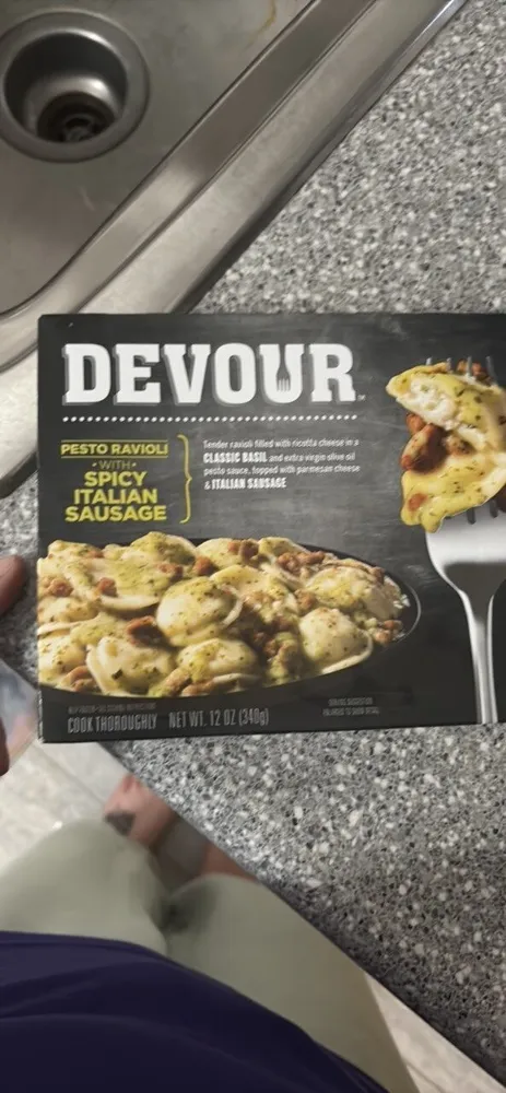 Pesto Ravioli with Italian Sausage