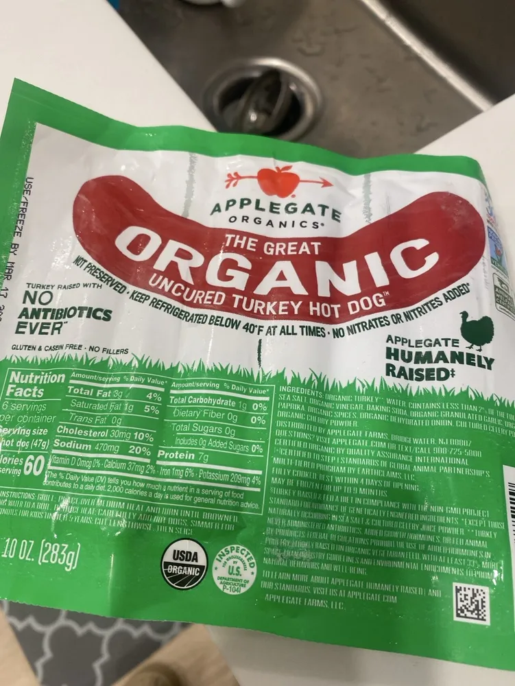 The Great Organic Uncured Turkey Hot Dog