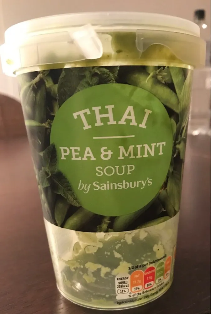 Thai pea and mint soup