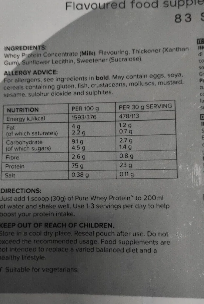 Bulk Pure Whey Protein