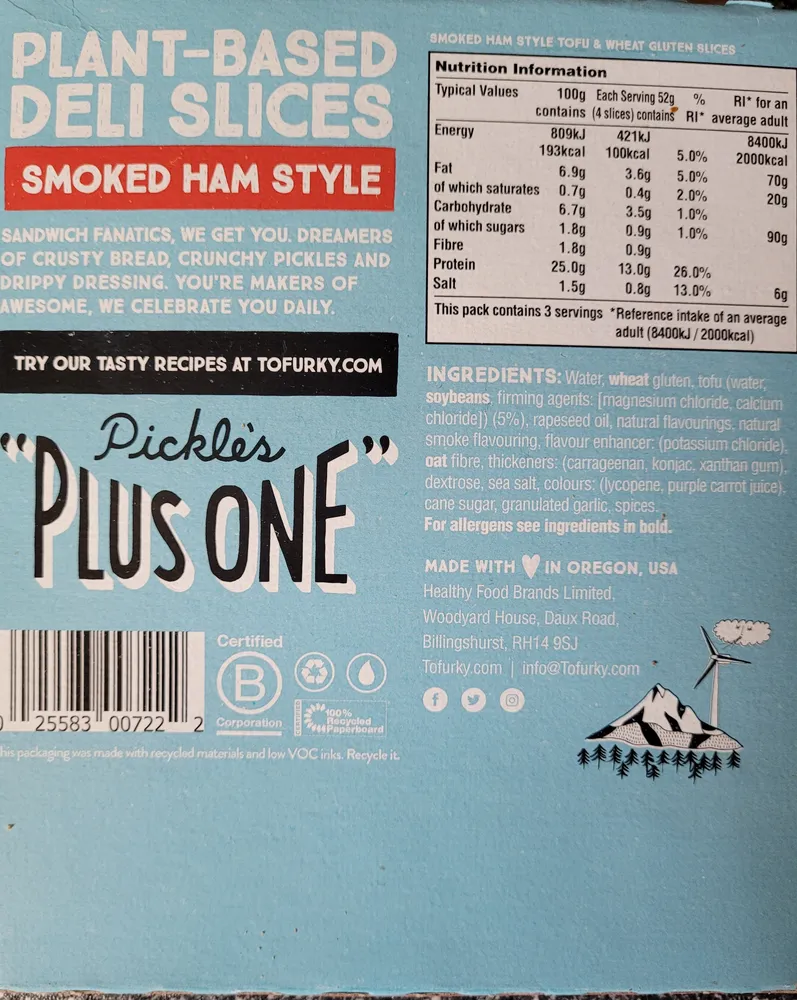 Plant-based Deli Slices Smoked Ham style
