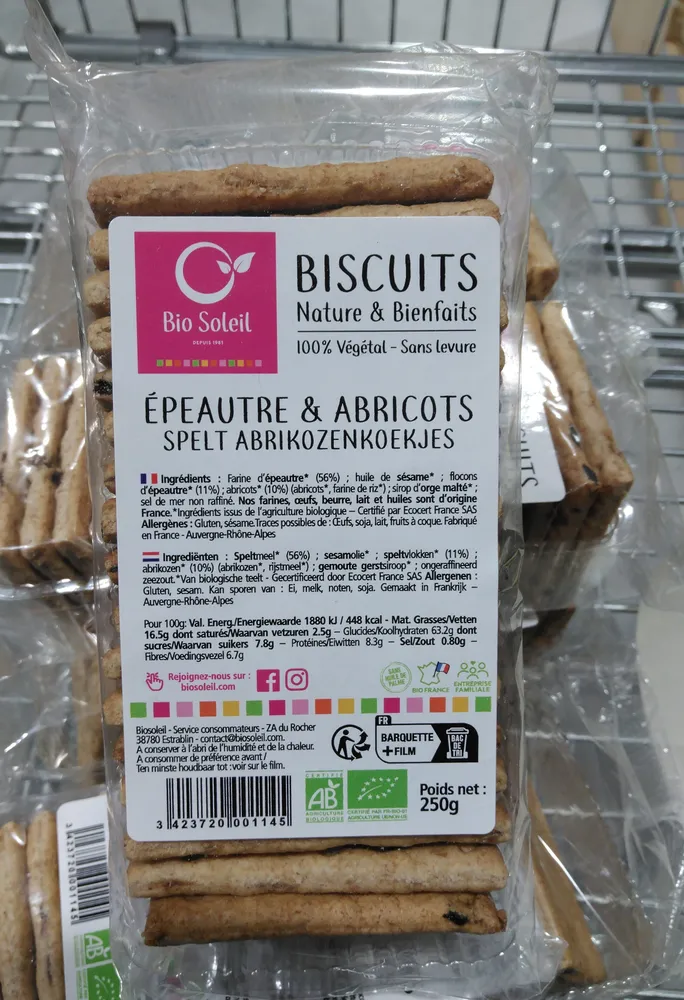 Biscuits épeautre & abricots
