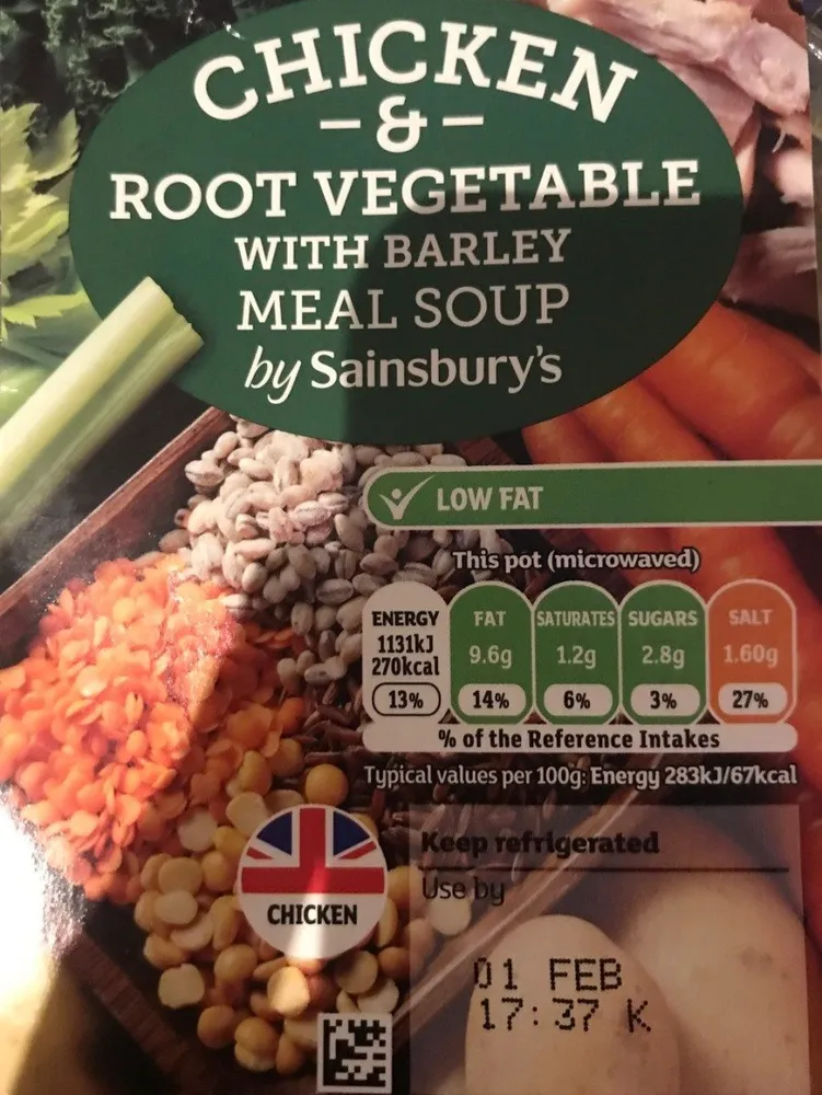 Meal Soup Chicken & Root Vegetable with Barley