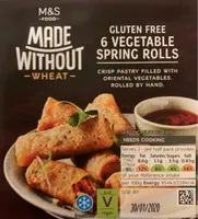 Gluten free 6 vegetable spring rolls