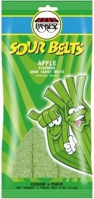 Sour belts candy apple