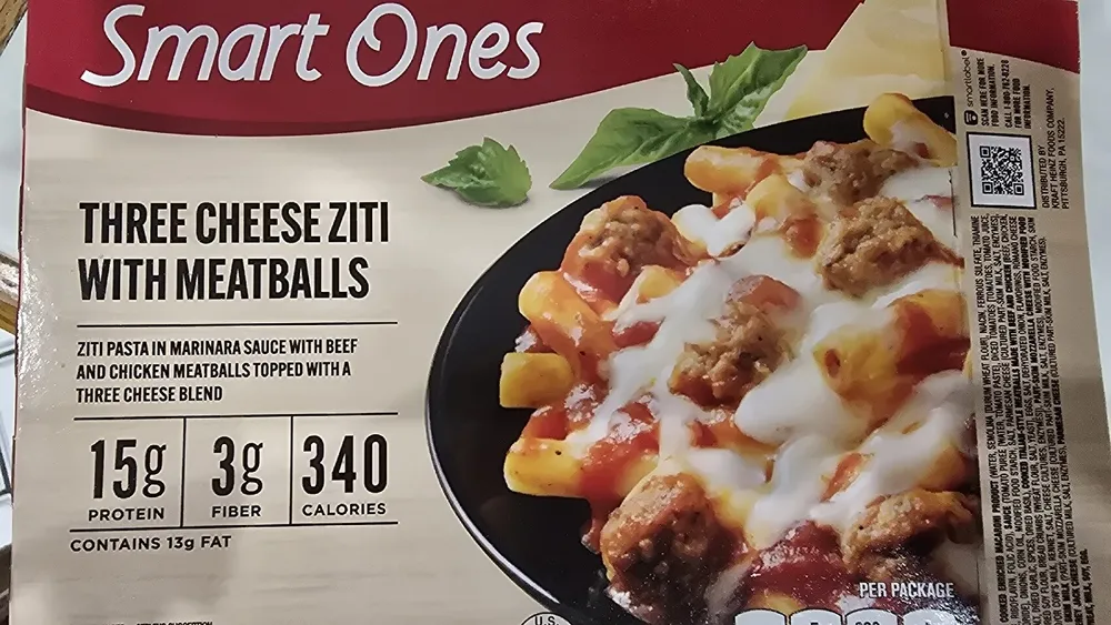 THREE CHEESE ZITI WITH MEATBALLS