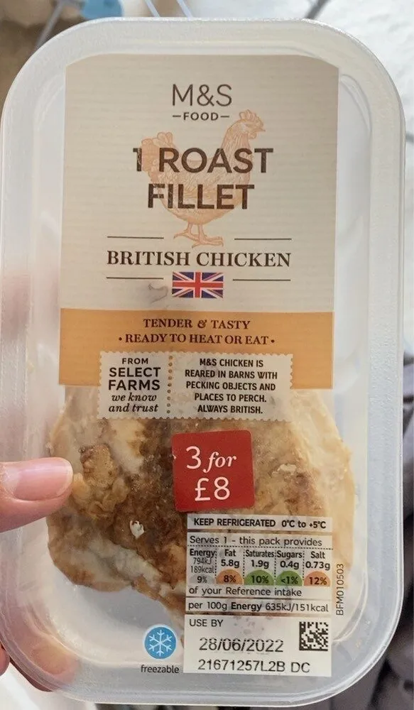 Roast chicken fillet