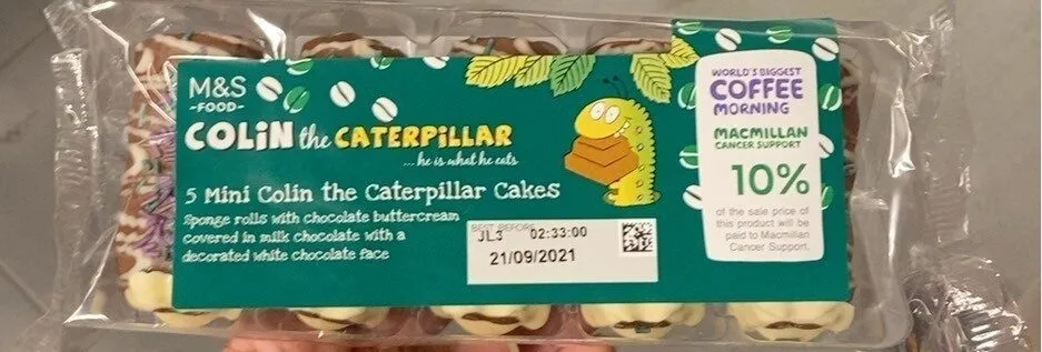 5 Mini Colin the Caterpillar