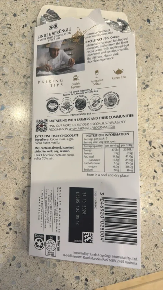 dark chocolate - Lindt