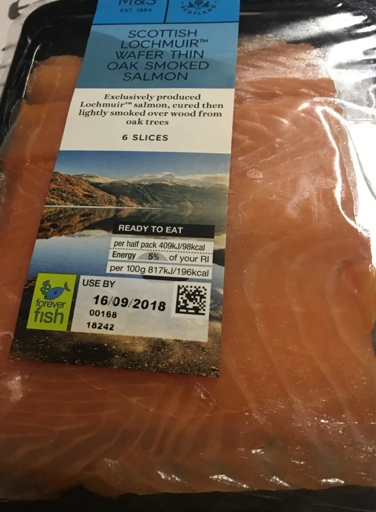 Scottish lochmur wafer thin oak smoked salmon