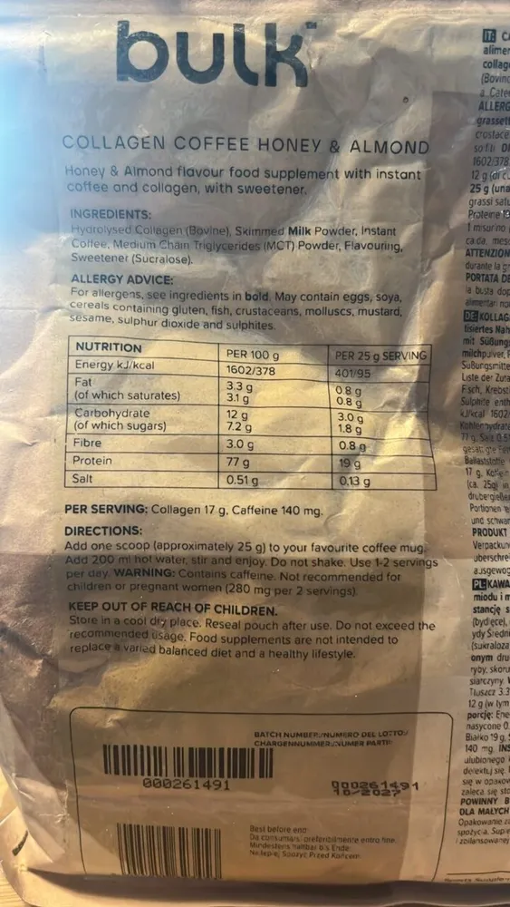 bulk COLLAGEN COFFEE HONEY & ALMOND