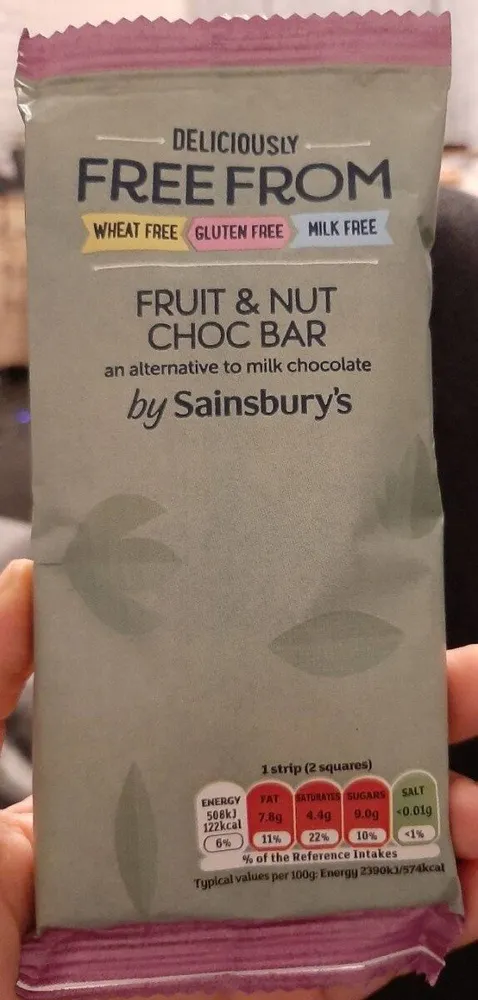 fruit and nut choc bar