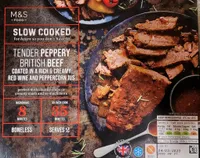 Slow cooked tender peppery british beef