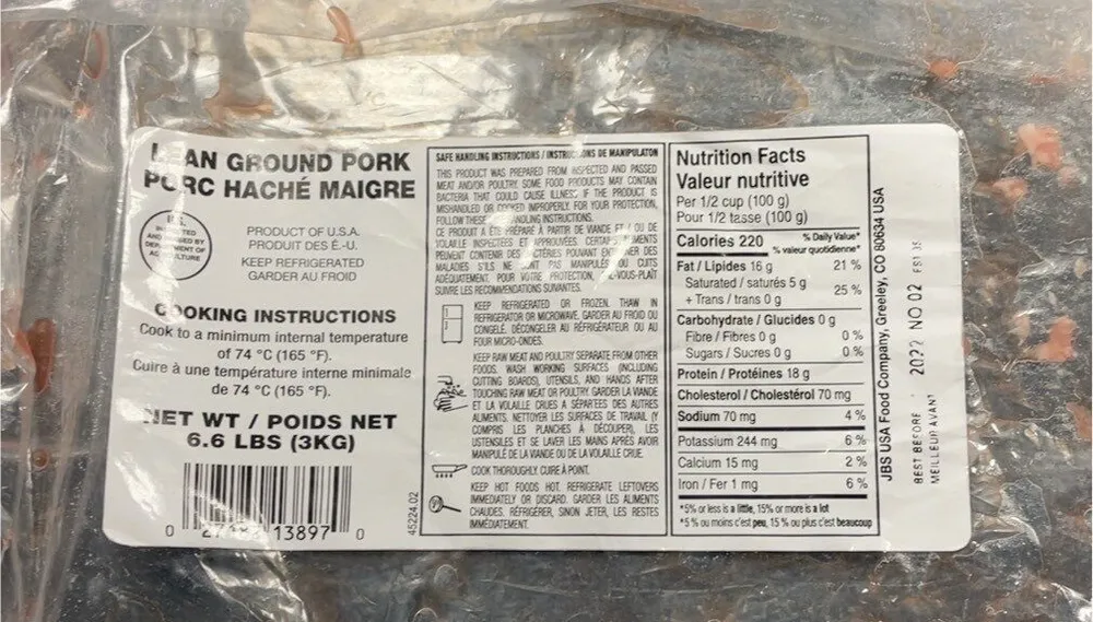 Porc haché maigre