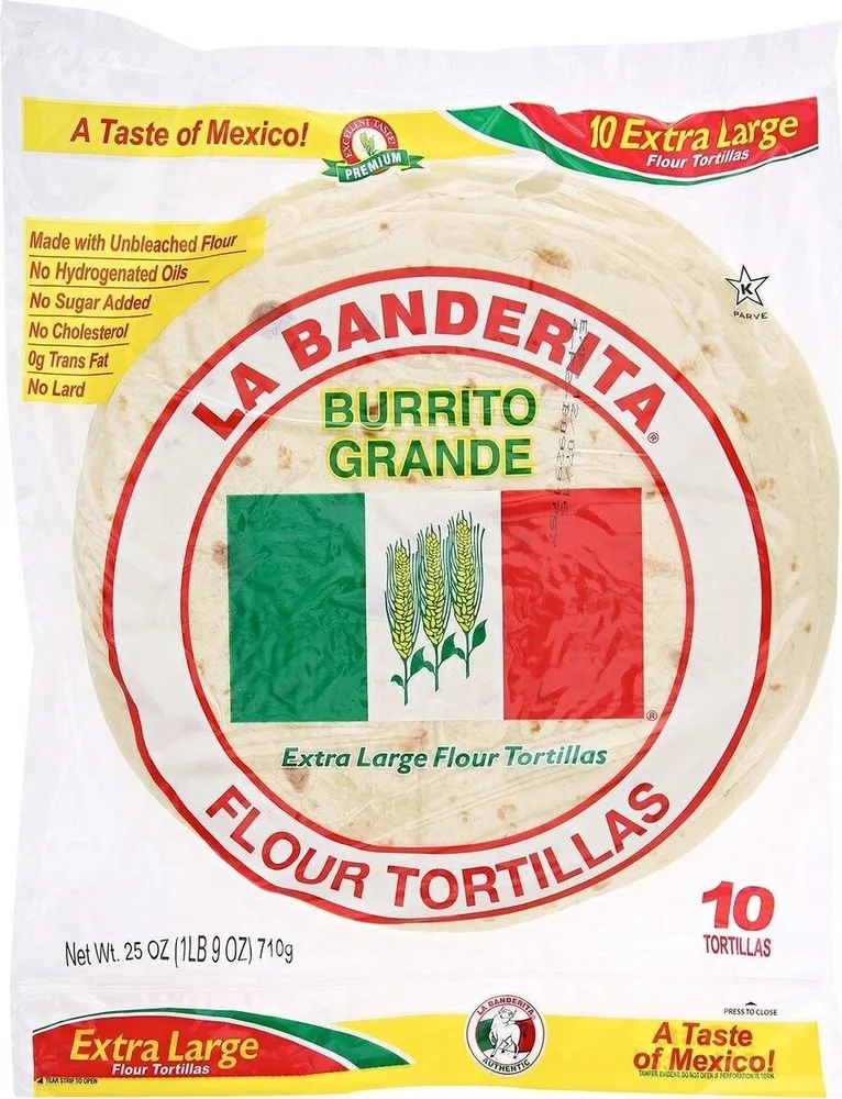 Burrito grande extra large flour tortillas