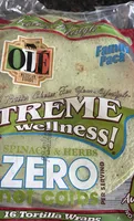 Xtreme Wellness! Spinach & Herbs Zero Net Carbs Tortilla Wraps