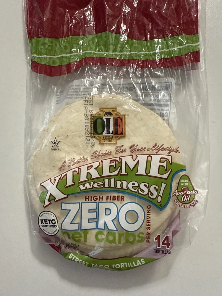 Xtreme Wellness! High Fiber Zero Net Carbs Tortillas