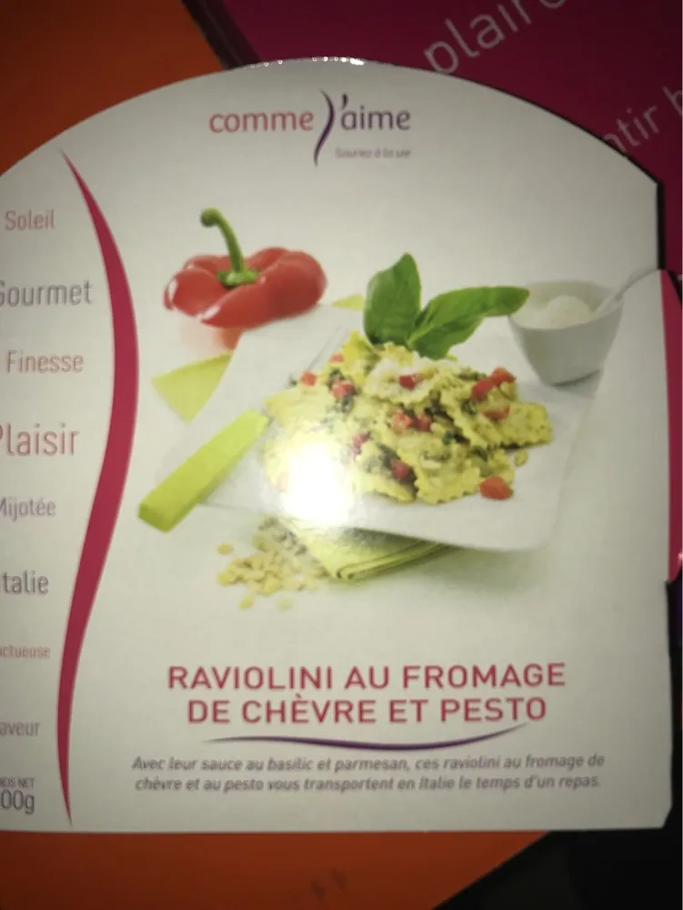 Raviolini au Fromage de chèvre et Pesto